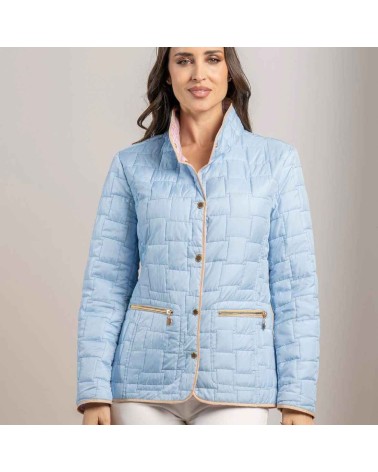 Parka reversible Roberto Bassi celeste/rosa 