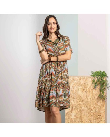 Vestido Roberto Bassi estampado verde