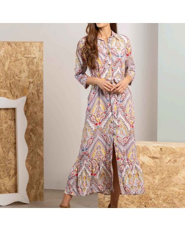 Vestido largo Roberto Bassi estampado 