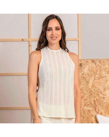 Pantalón calado Roberto Bassi crudo 