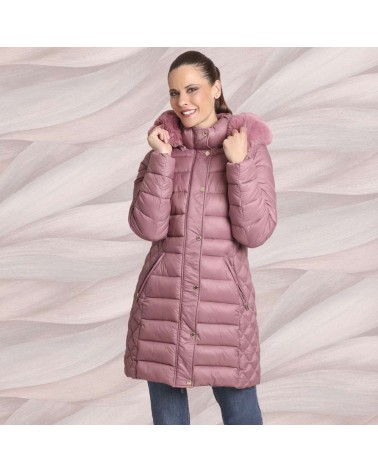 Parka Roberto Bassi acolchada capucha pelo