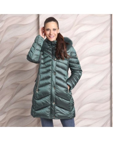 Parka Roberto Bassi acolchada capucha pelo