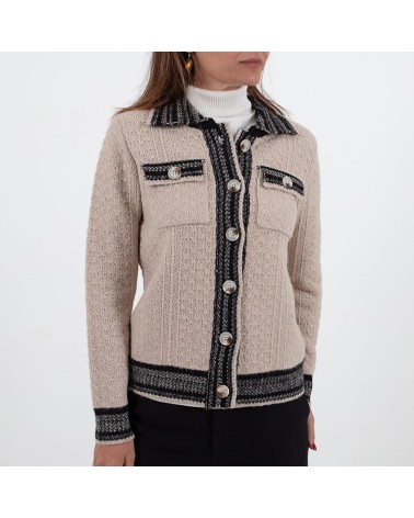 Chaqueta Trípode punto efecto calado