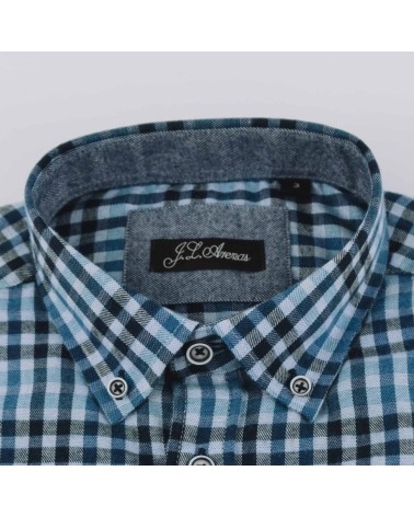 Camisa JLArenas franela cuadros bolsillo