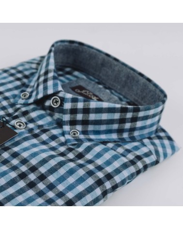 Camisa JLArenas franela cuadros bolsillo