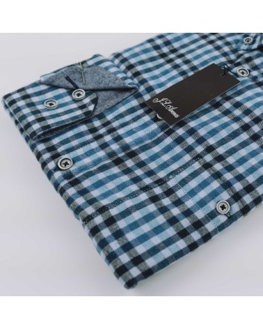 Camisa JLArenas franela cuadros bolsillo