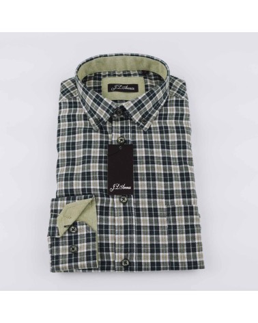 Camisa JLArenas franela cuadros bolsillo 