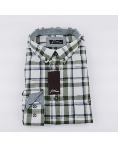 Camisa JLArenas franela cuadros bolsillo 