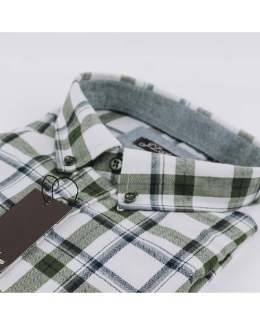 Camisa JLArenas franela cuadros bolsillo 