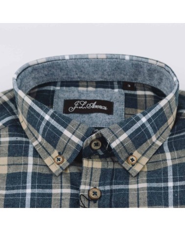 Camisa JLArenas franela cuadros bolsillo