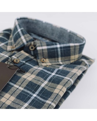 Camisa JLArenas franela cuadros bolsillo