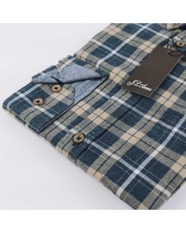 Camisa JLArenas franela cuadros bolsillo