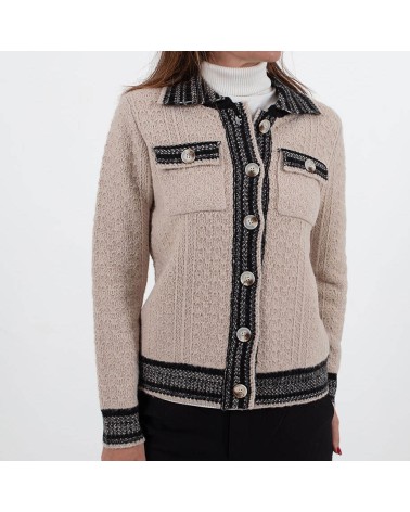 Chaqueta Trípode punto efecto calado