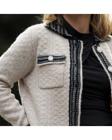 Chaqueta Trípode punto efecto calado