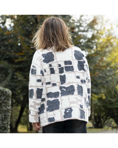 Chaqueta Trípode punto estampada bolsillos acolchados