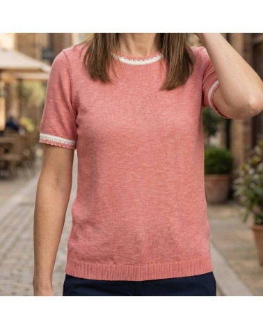 Top Punto Coral Ribetes Trípode