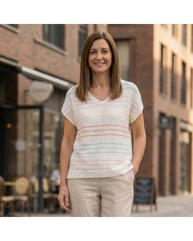 Camiseta Punto Rayas Pastel Trípode