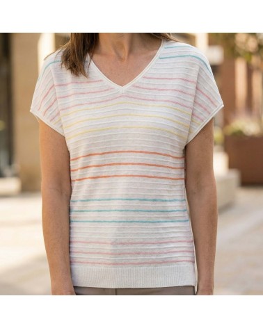 Camiseta Punto Rayas Pastel Trípode