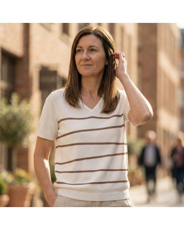 Camiseta Punto Rayas Asimétricas Trípode