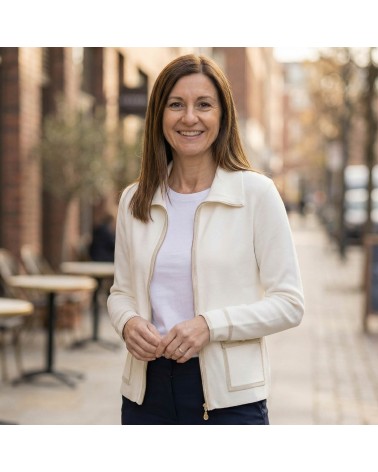 Chaqueta Punto Fino Cremallera Trípode