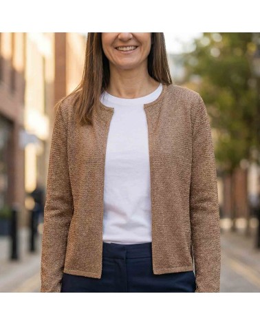 Cardigan Punto Botón Trípode