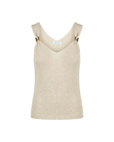 Top Punto Tirantes Aplique Dorado