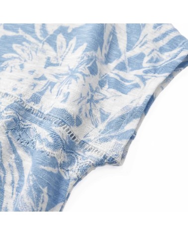 Camiseta Punto Floral Azulado Roberto Bassi