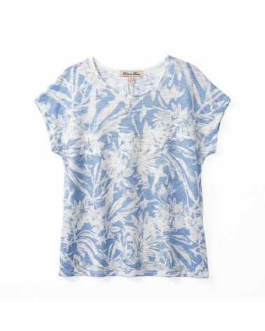 Camiseta Punto Floral Azulado Roberto Bassi