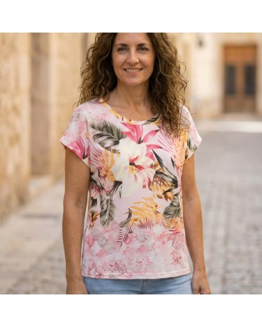 Camiseta Punto Flores Tropicales Roberto Bassi