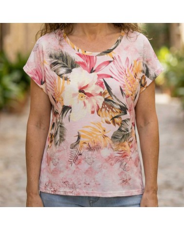 Camiseta Punto Flores Tropicales Roberto Bassi