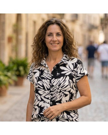 Blusa Palmeras Contraste Roberto Bassi