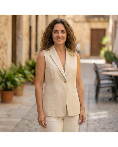 Chaleco Lino Largo Roberto Bassi