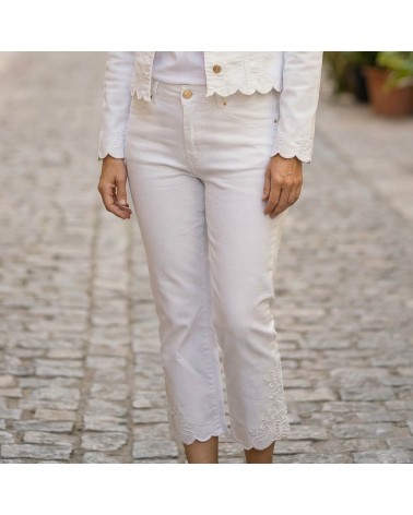 Vaqueros Blancos Bordados Robert Bassi