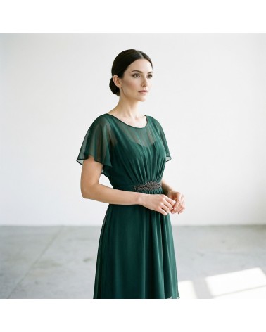 Vestido Ceremonia Gasa Fluido