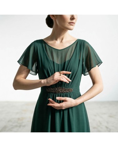 Vestido Ceremonia Gasa Fluido